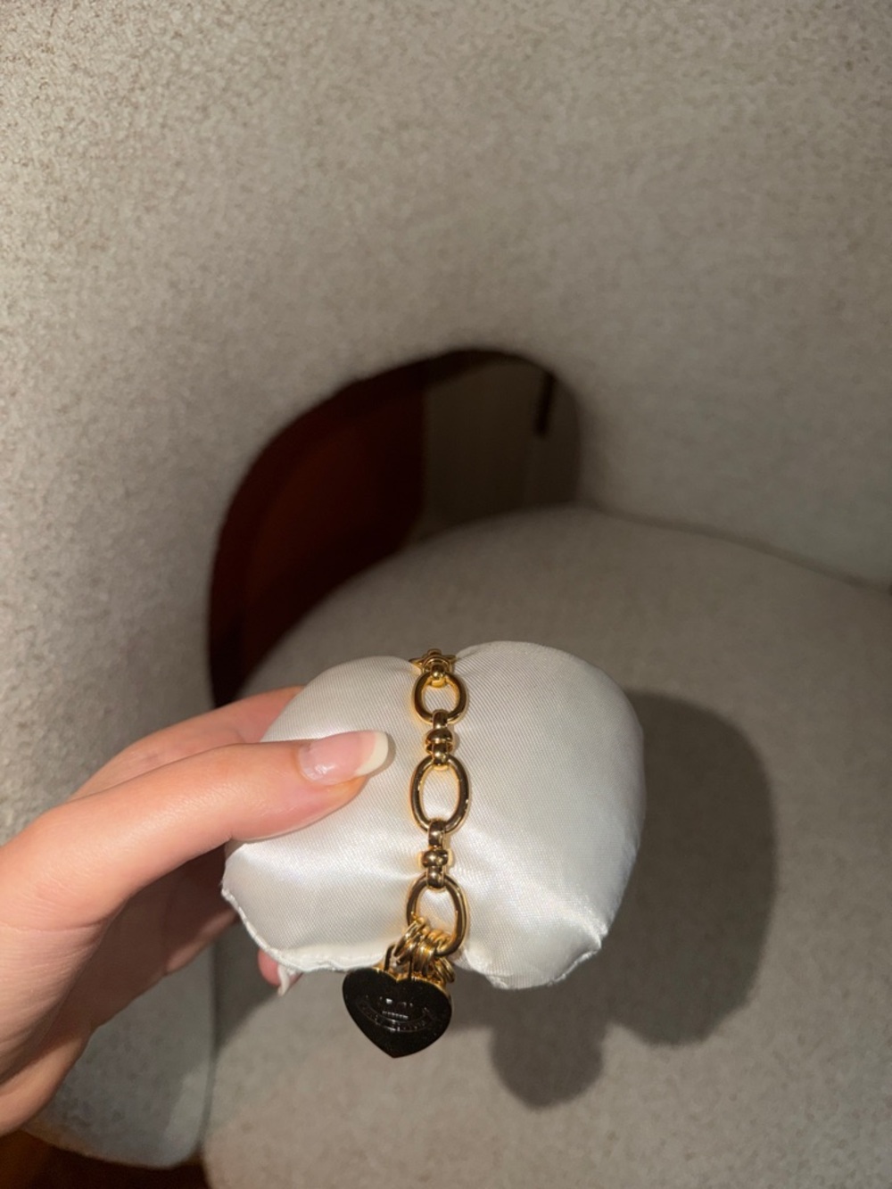 Juicy Couture Y2K Gold Plated Heart Charm Bracelet